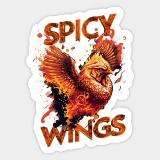 Spicy Wings (Dark Shirts) Sticker